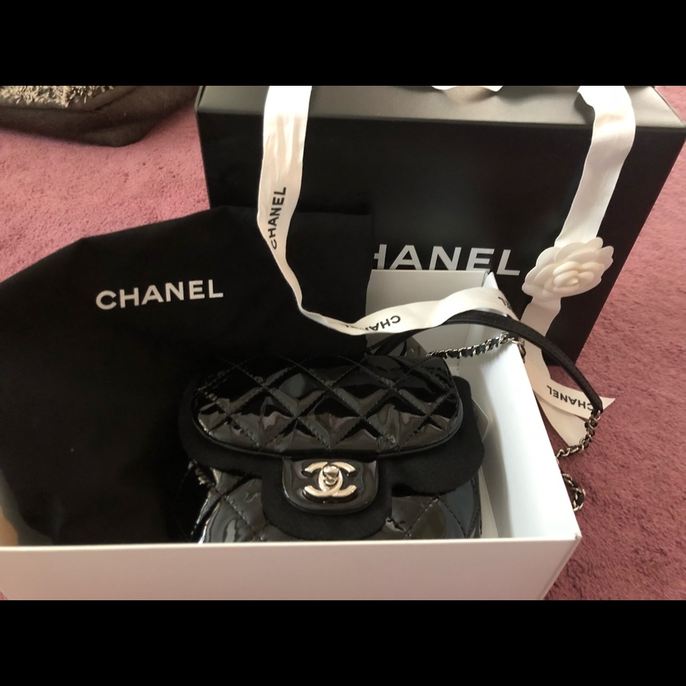 Chanel black patent crossbody